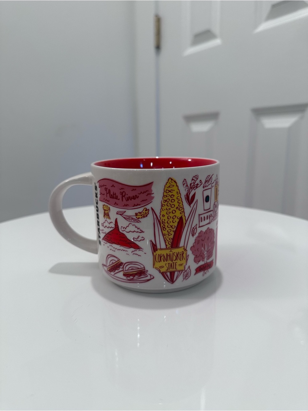 Starbucks Nebraska Been There Series 14 oz Mug 2018 Red White Collectible - Picture 3 of 8